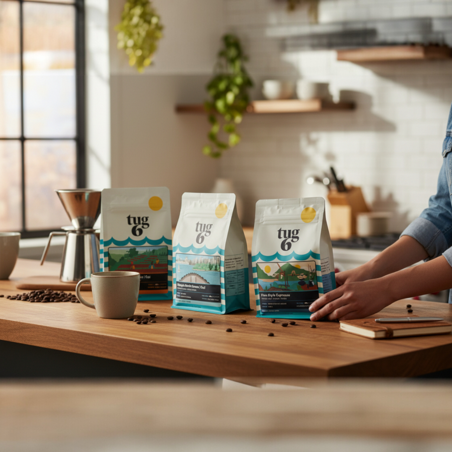 Tug 6 Adventurous Sampler Pack 3 x 200 g: Ethiopia Washed, Seasonal, Freestyle