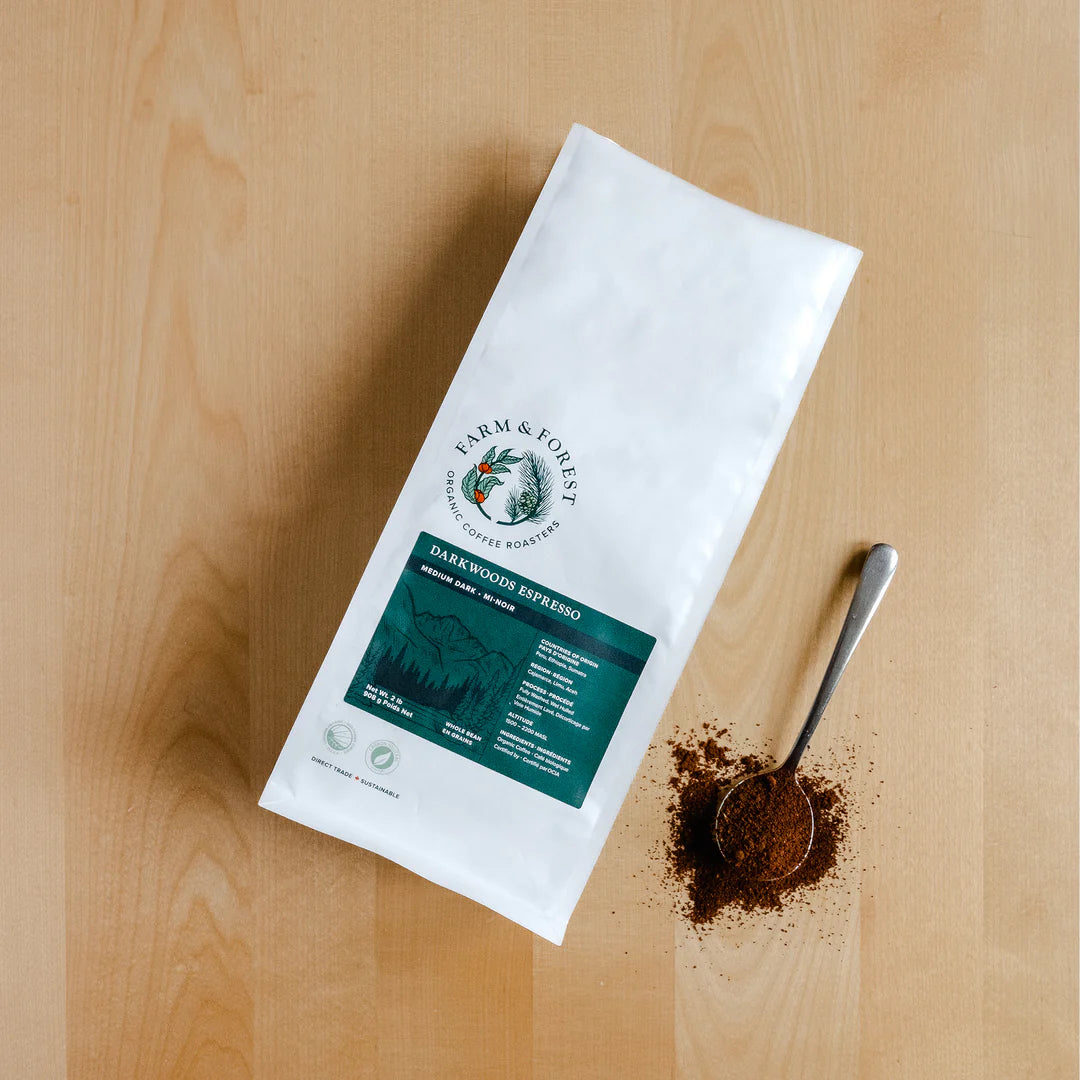 CERTIFIED ORGANIC (OCIA) DARKWOODS ESPRESSO MEDIUM DARK ROAST