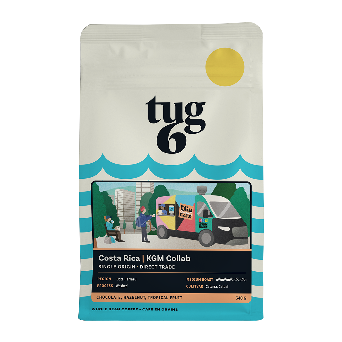 Tug 6 Single Origins Sampler Pack 3 x 200 g: KGM Collab, Colombia, Guatemala