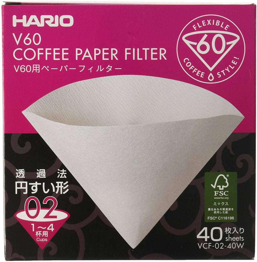 Hario V60-02 Filters | White (40) - Temporarily Sold Out